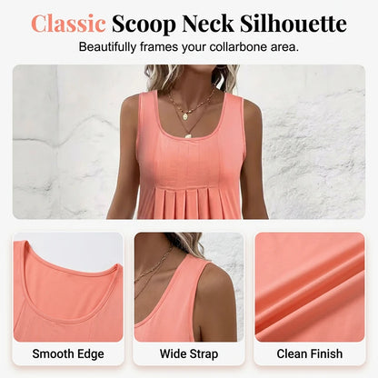 Robe Plissée Sans Manches avec Poches